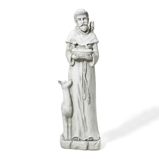 Glitzhome&#xAE; 36&#x22; St. Francis Bird Feeder Garden Statue